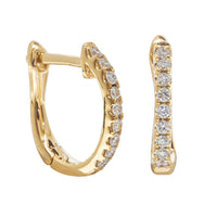 18ct Yellow Gold .11ct Diamond Cosy Earrings-Earrings-Walker & Hall