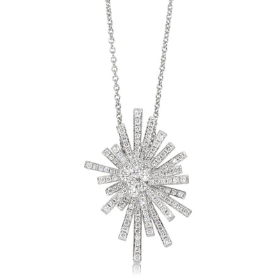 18ct White Gold .70ct Diamond Asteroid Pendant-Necklace-Walker & Hall