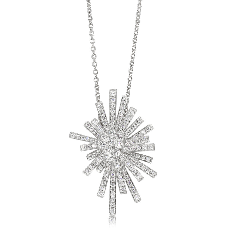 18ct White Gold .70ct Diamond Asteroid Pendant-Necklace-Walker & Hall