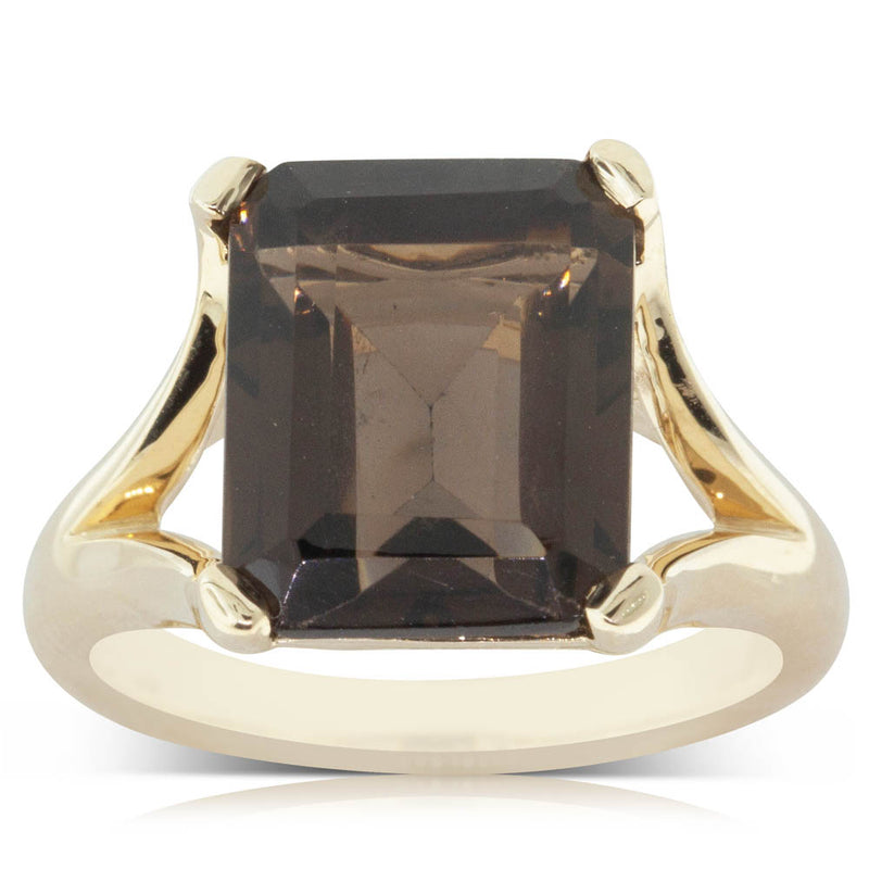 14ct Yellow Gold Smokey Quartz Verona Ring-Ring-Walker & Hall