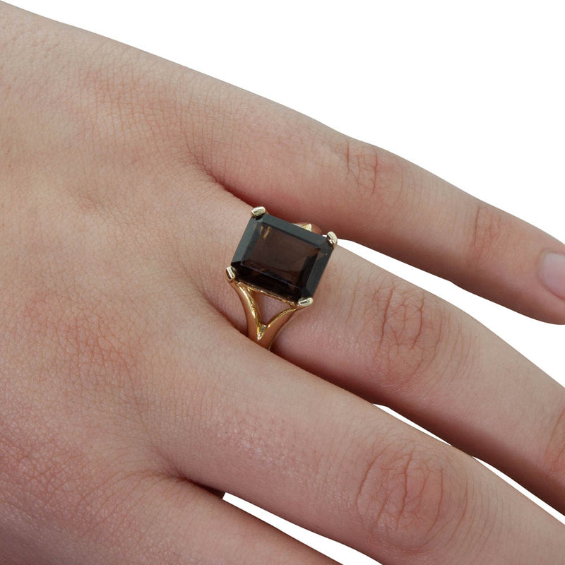 14ct Yellow Gold Smokey Quartz Verona Ring-Ring-Walker & Hall