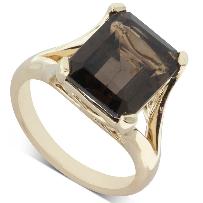 14ct Yellow Gold Smokey Quartz Verona Ring-Ring-Walker & Hall