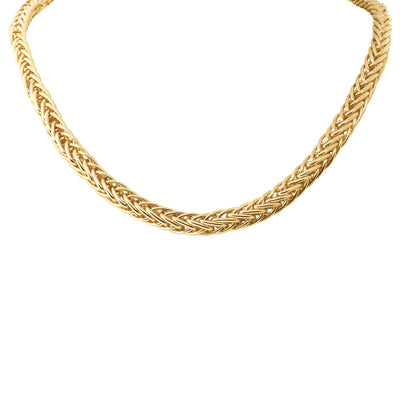 9ct Yellow Gold Double Curb Link Celtic Weave Necklace-Necklace-Walker & Hall
