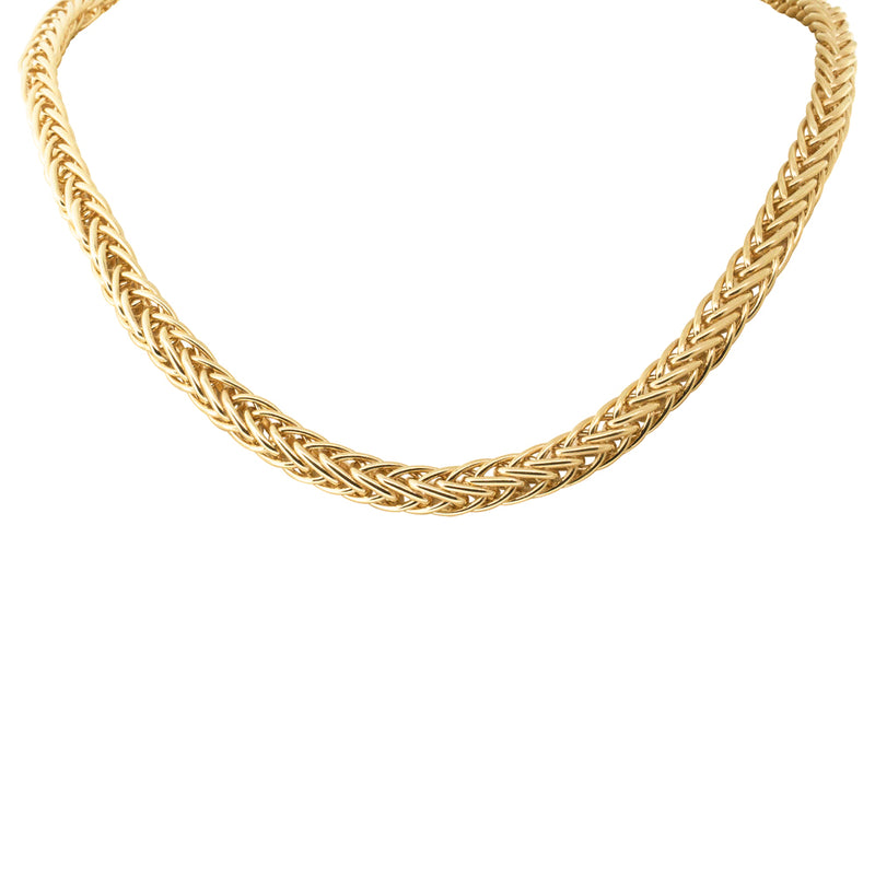 9ct Yellow Gold Double Curb Link Celtic Weave Necklace-Necklace-Walker & Hall