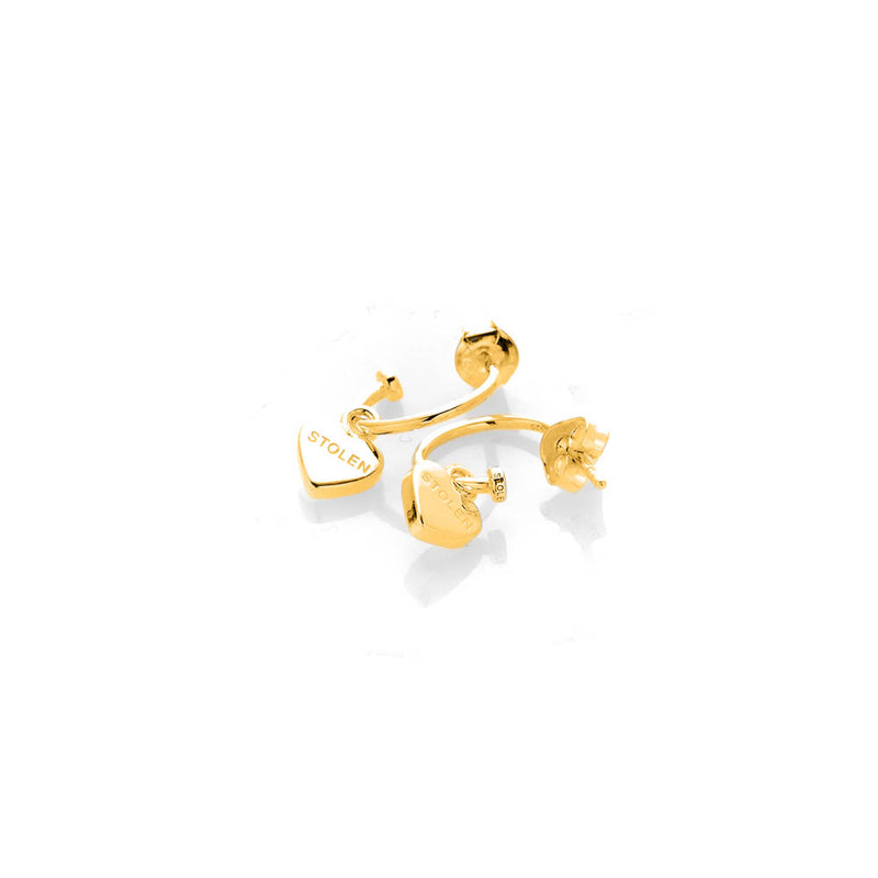 Stolen Girlfriends Club Stolen Heart Anchor Earrings - Gold Plated-Earrings-Walker & Hall