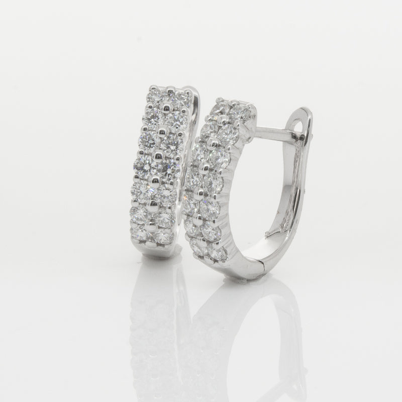 18ct White Gold .50ct Diamond Apollo Earrings-Earrings-Walker & Hall