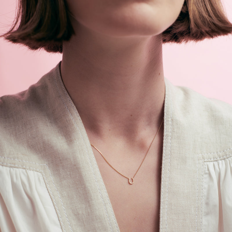 Karen Walker Mini Horseshoe Necklace - Sterling Silver-Necklace-Walker & Hall