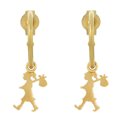 Karen Walker Runaway Girl Hoop Earrings - 9ct Yellow Gold-Earrings-Walker & Hall