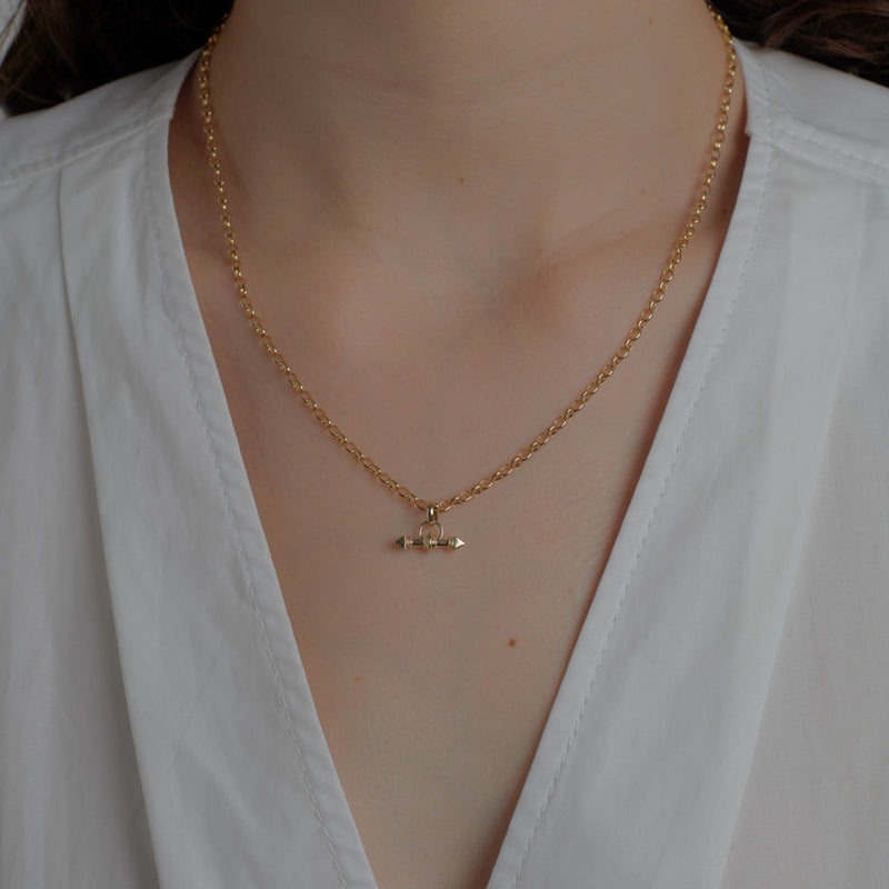 Karen Walker Arrow FOB Chain - 9ct Yellow Gold-Necklace-Walker & Hall