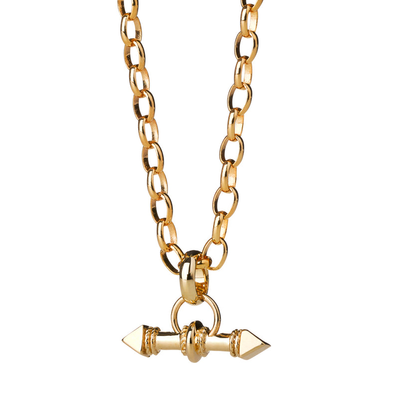 Karen Walker Arrow FOB Chain - 9ct Yellow Gold-Necklace-Walker & Hall