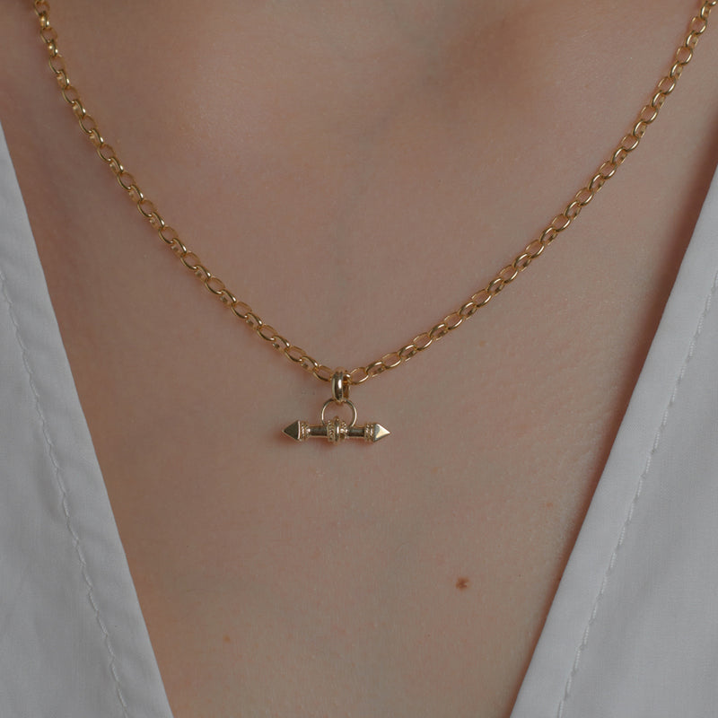 Karen Walker Arrow FOB Chain - 9ct Yellow Gold-Necklace-Walker & Hall