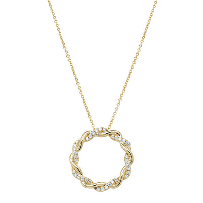 18ct Yellow Gold Diamond Sienna Pendant-Necklace-Walker & Hall