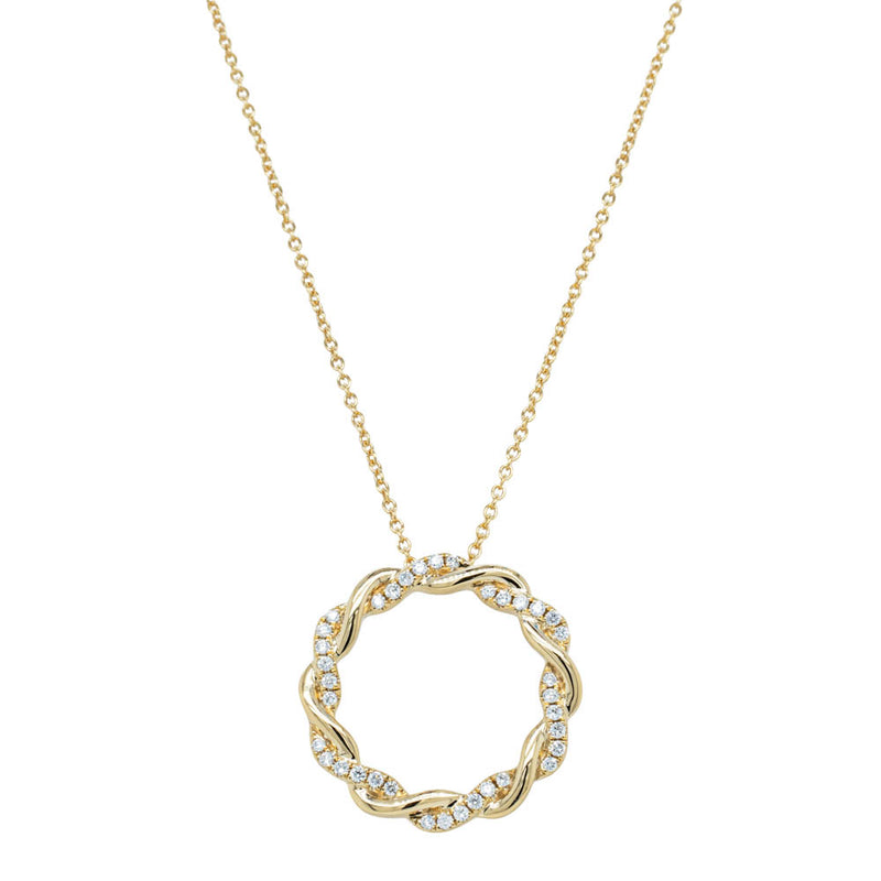 18ct Yellow Gold Diamond Sienna Pendant-Necklace-Walker & Hall