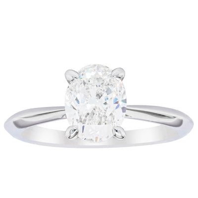 18ct White Gold 1.50ct Oval Cut Diamond Venetian Ring-Ring-Walker & Hall