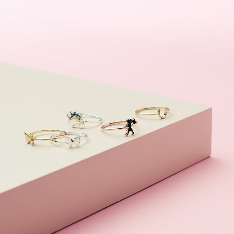 Karen Walker Mini Butterfly Ring - Sterling Silver-Ring-Walker & Hall