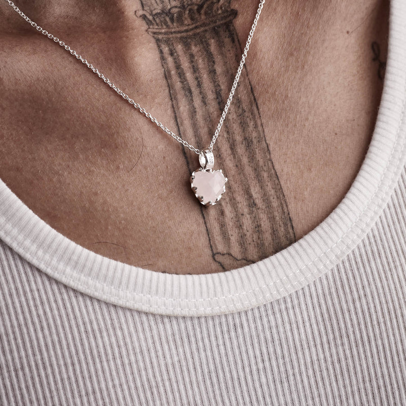 Stolen Girlfriends Club Love Claw Necklace - Sterling Silver & Rose Quartz-Necklace-Walker & Hall