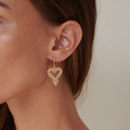 Zoe & Morgan Gypsy Heart Earrings - Gold Vermeil-Earrings-Walker & Hall