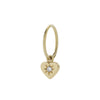 Meadowlark Diamond Heart Endless Hoop Single - 9ct Yellow Gold & White Diamond-Earrings-Walker & Hall