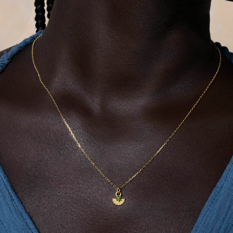 Zoe & Morgan EOS Pendant - Gold Vermeil & Chrome Diopside-Necklace-Walker & Hall