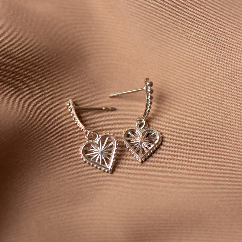 Zoe & Morgan x Walker & Hall Mini Sweet Heart Earrings - Sterling Silver-Earrings-Walker & Hall