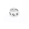 Stolen Girlfriends Club S-Logo Imprint Narrow Oxidised Band - Sterling Silver-Ring-Walker & Hall