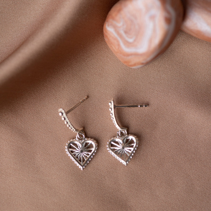 Zoe & Morgan x Walker & Hall Mini Sweet Heart Earrings - Sterling Silver-Earrings-Walker & Hall